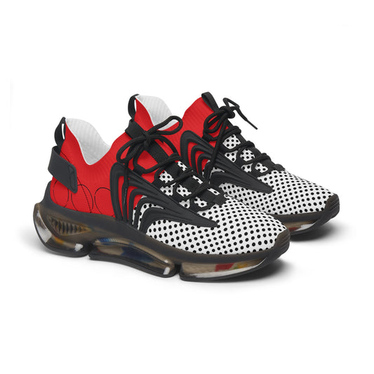 Black Polka Dot with Red Mesh Sneakers
