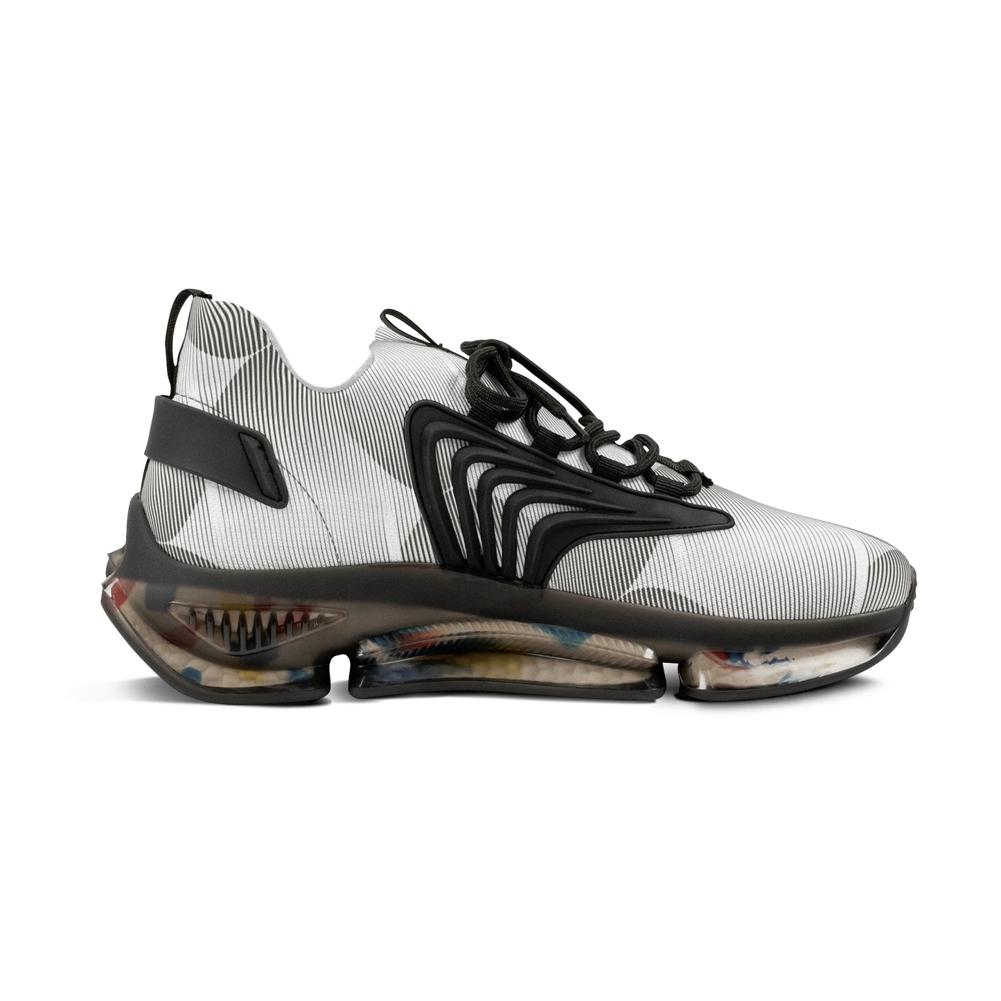 White and Black New Age Mesh Sneakers