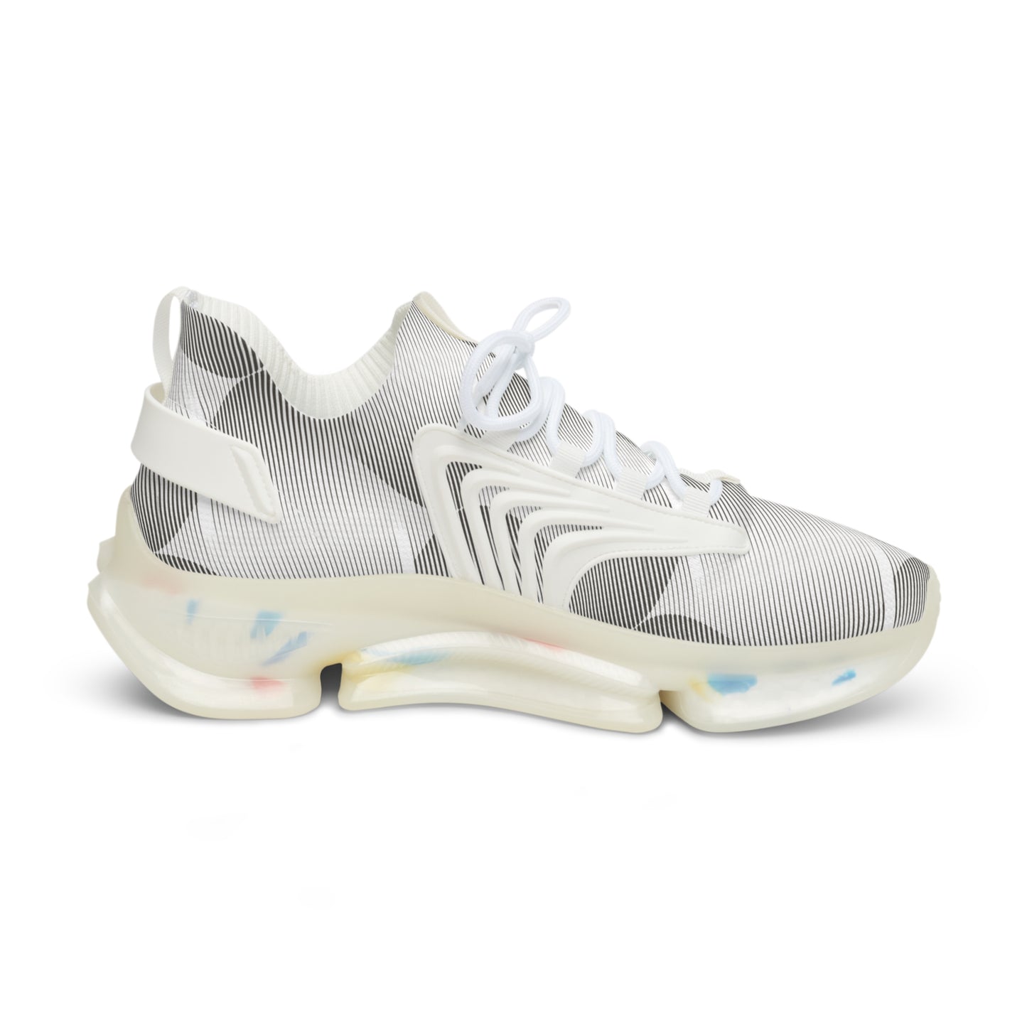 White and Black New Age Mesh Sneakers