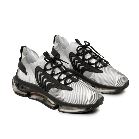 White and Black New Age Mesh Sneakers