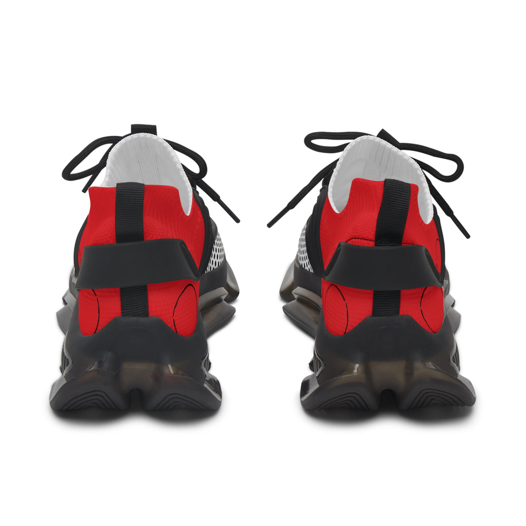 Black Polka Dot with Red Mesh Sneakers