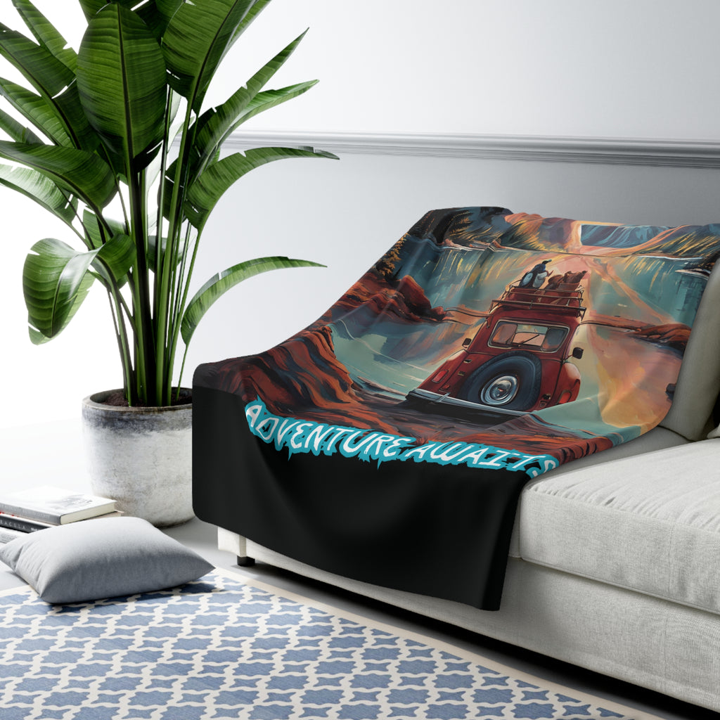 Adventure Awaits Sherpa Fleece Blanket