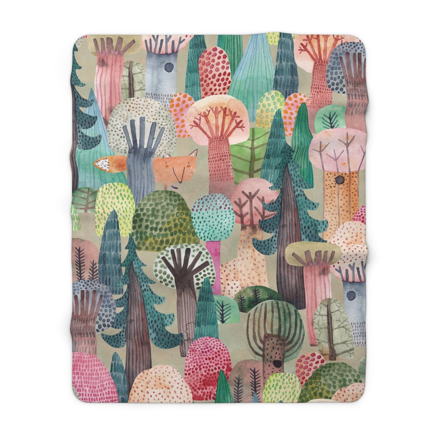 Enchanted forest Sherpa Fleece Blanket