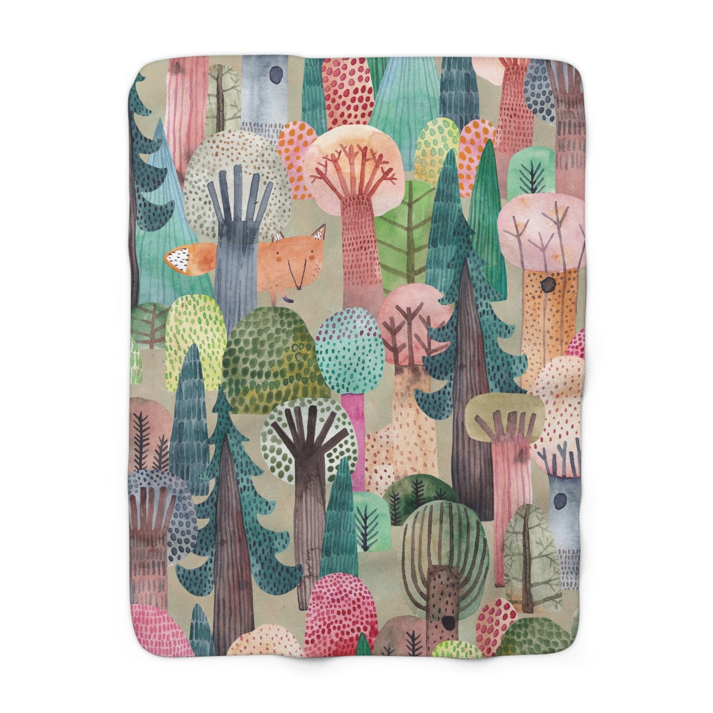 Enchanted forest Sherpa Fleece Blanket