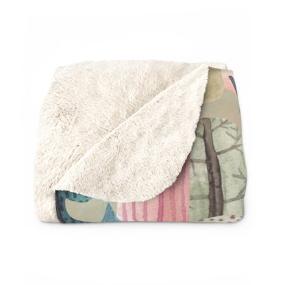 Enchanted forest Sherpa Fleece Blanket