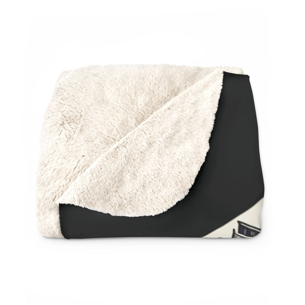 Mandala Black and White Sherpa Fleece Blanket