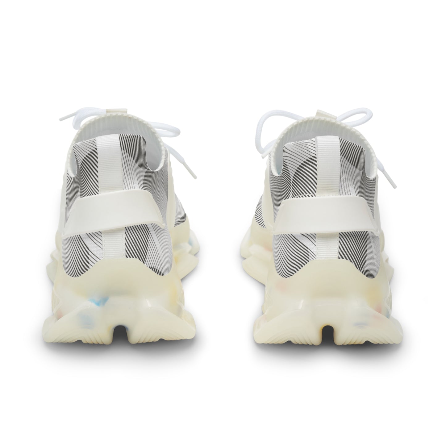 White and Black New Age Mesh Sneakers