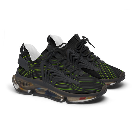 Green and Black Women's Mesh Sneakers