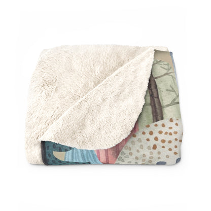 Enchanted forest Sherpa Fleece Blanket