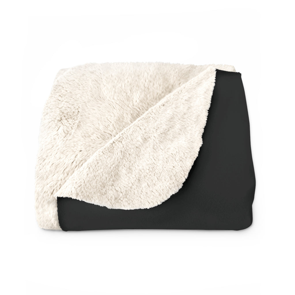 Mandala Black and White Sherpa Fleece Blanket