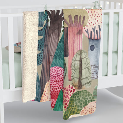 Enchanted forest Sherpa Fleece Blanket