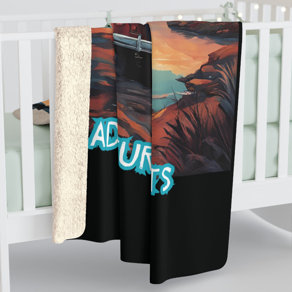 Adventure Awaits Sherpa Fleece Blanket