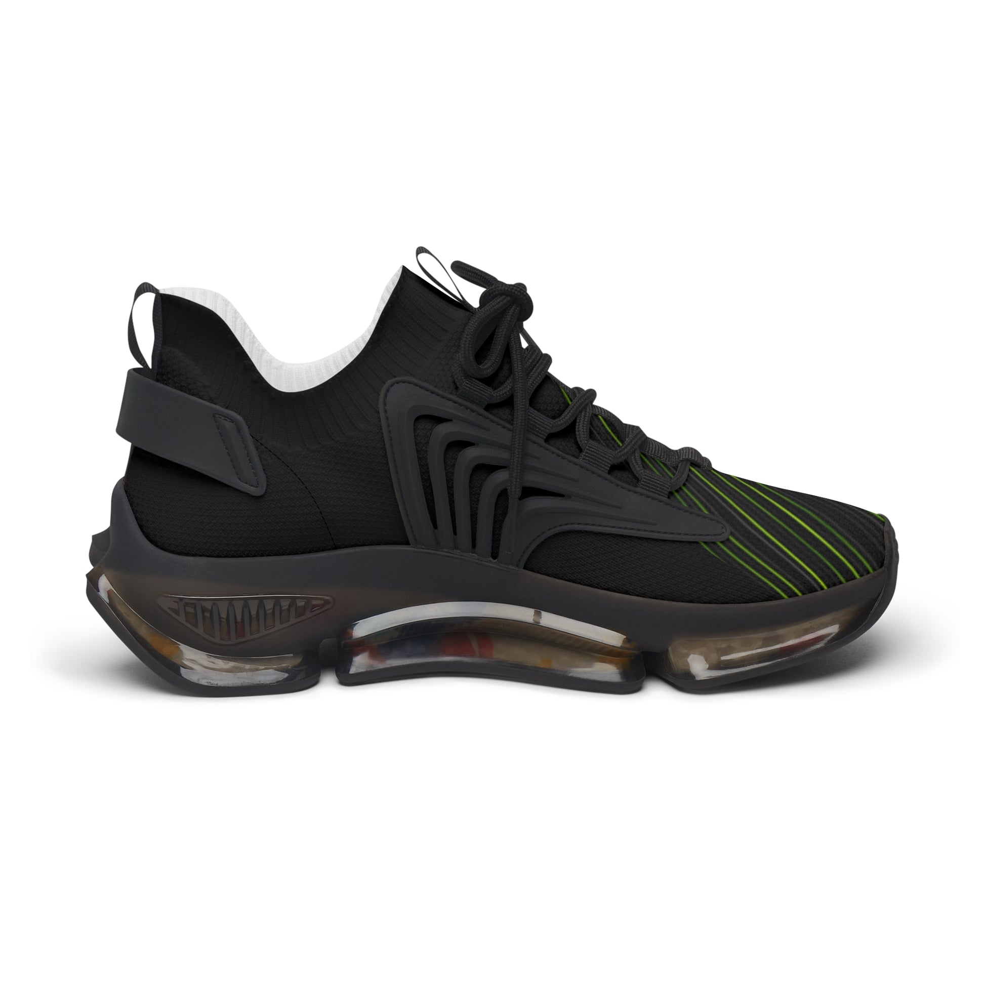 Green and Black Women's Mesh Sneakers