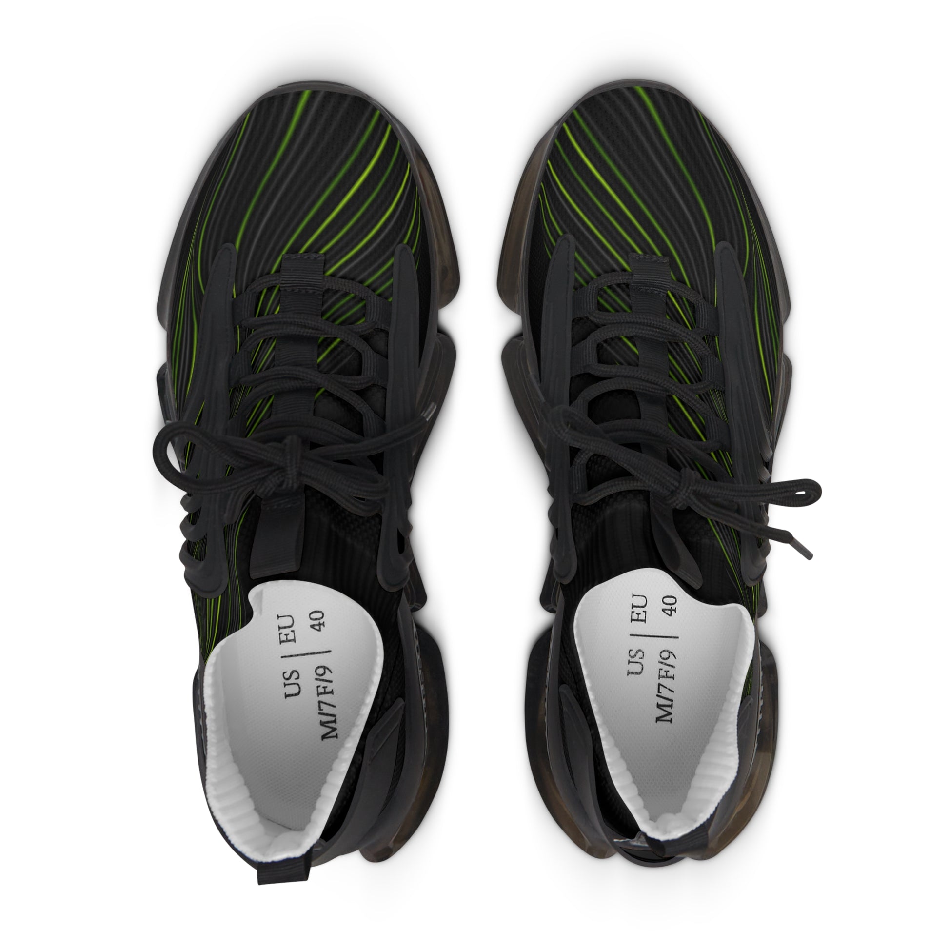 Green and Black Women's Mesh Sneakers