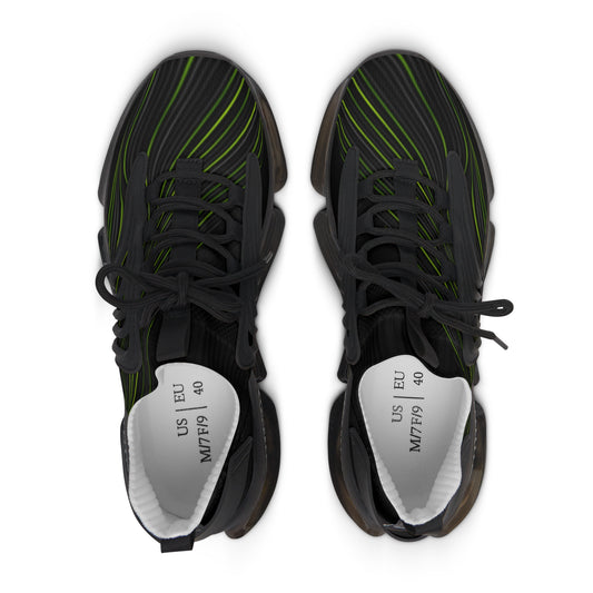 Green and Black Women's Mesh Sneakers
