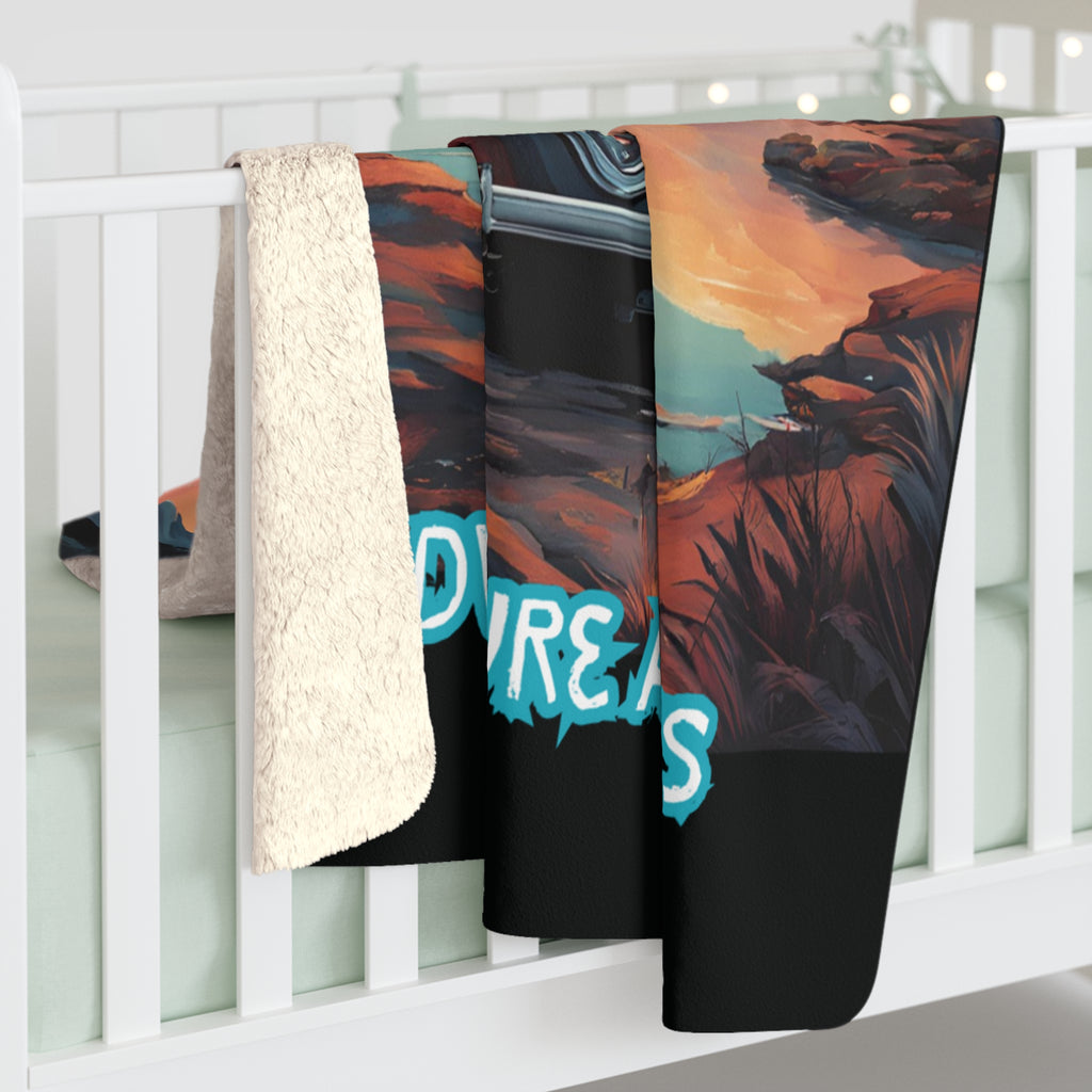 Adventure Awaits Sherpa Fleece Blanket