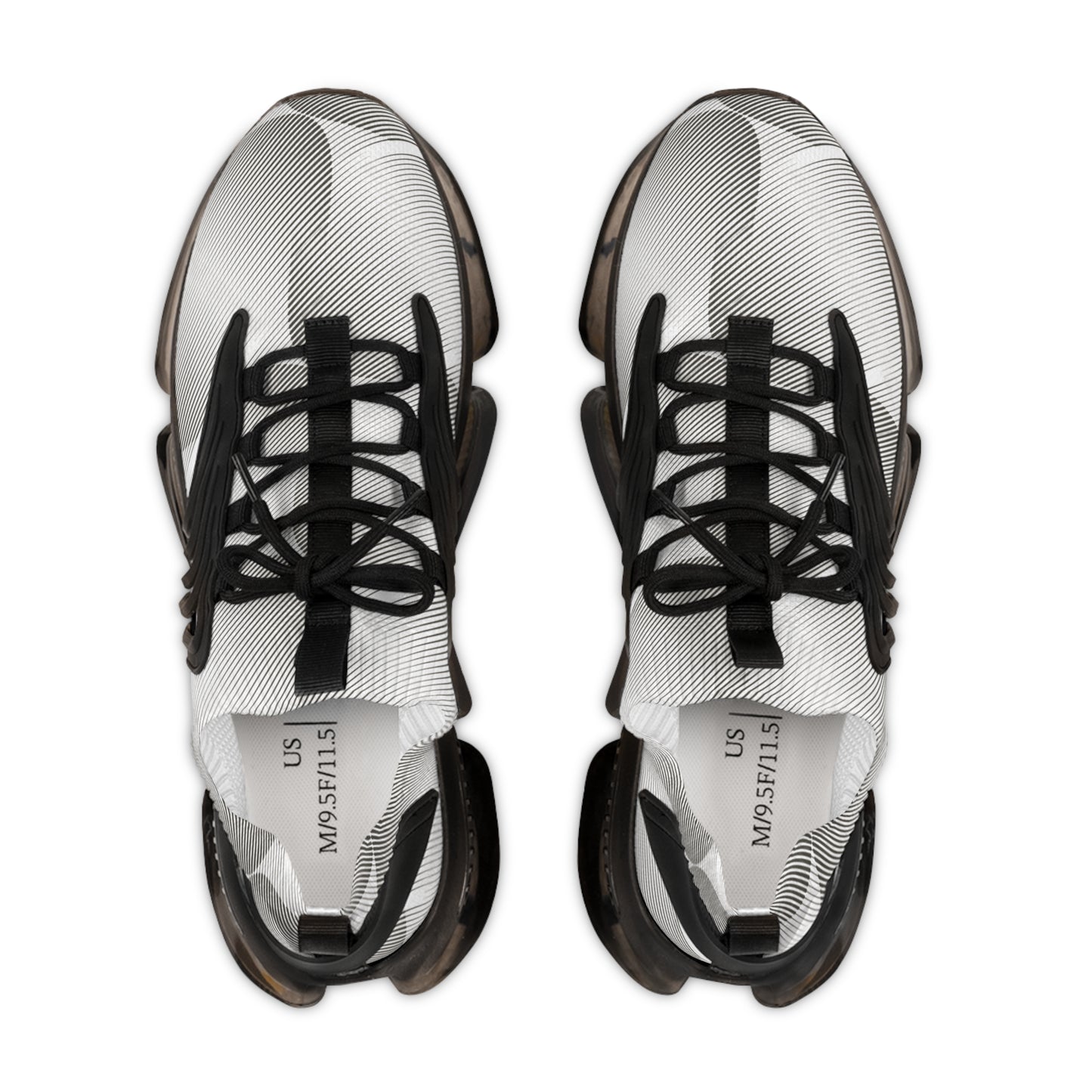 White and Black New Age Mesh Sneakers